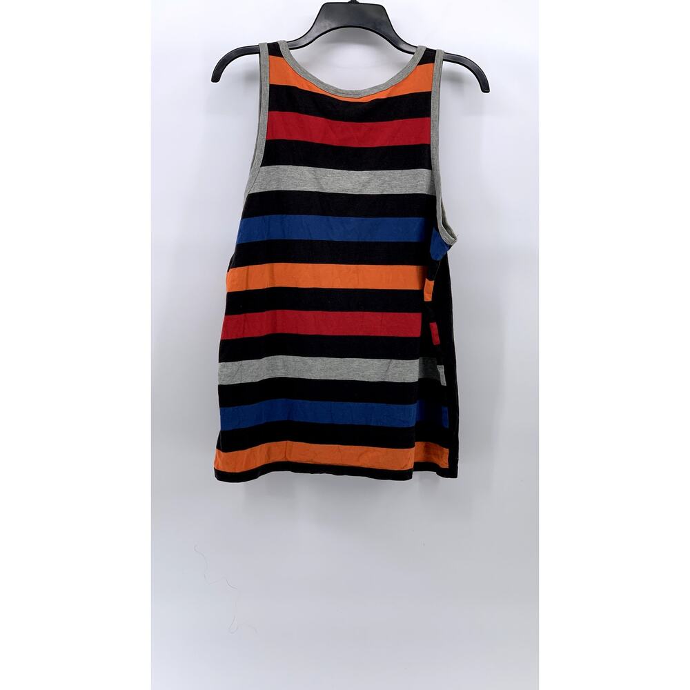 WESC Men's Black-Multi Striped Scoop-Neck Pocket Cotton Casual Tank SZ M - Picture 2 of 11